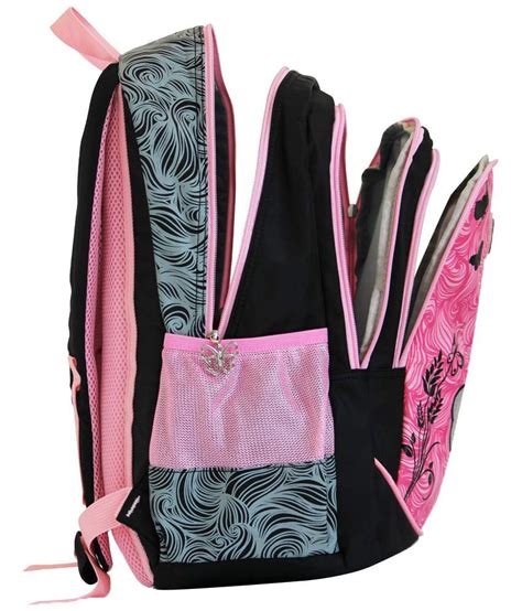 Genius Pink And Black Backpack With A Free Lunch Box Worth Rs 149 Buy