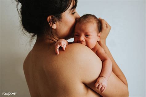 Naked Mother Holding Her Infant Baby Premium Image By Rawpixel Com