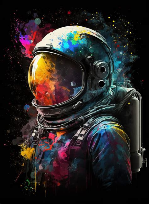 Wall Art Print Colorful Astronaut In The Galaxy Space Ts