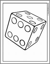 Coloring 3d Dice Cube Shapes Colorwithfuzzy sketch template