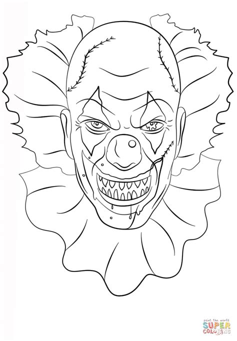 Scary Clown coloring page | Free Printable Coloring Pages