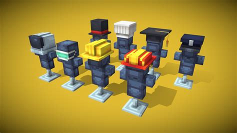 Career Hat Collection Minecraft 3d Model By Lz Blocks Lzblocks