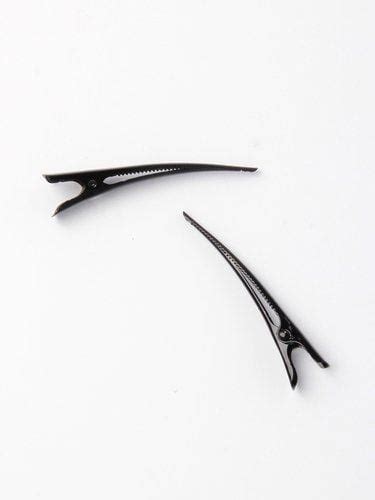pair of black metal hair clips arran view