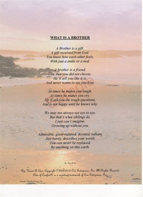 We did not find results for: Five Stanza "What Is A Brother" Poem shown on "Shoreline ...