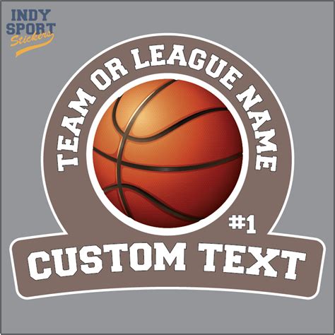 Full Color Sticker With Basketball And Custom Text Car Stickers And