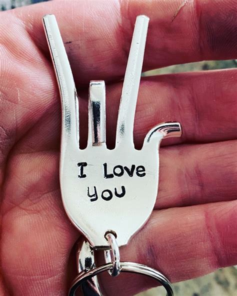 I Love You Fork Keychain Je t'aime la langue des signes | Etsy