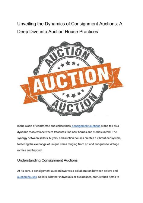 Ppt Unveiling The Dynamics Of Consignment Auctions A Deep Dive Into Auction House Practices