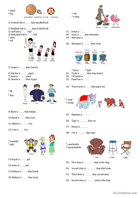 Degrees Of Comparisons Of Adjectives English Esl Worksheets Pdf And Doc