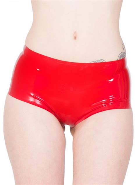 Red Latex Rubber Knickers Sexy Tights Hot Pants Rubber Latex Underwear