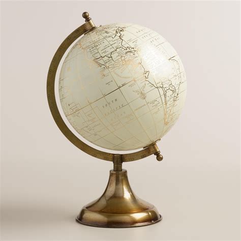 White Globe On Gold Stand Globe Decor Gold Globe Painted Globe