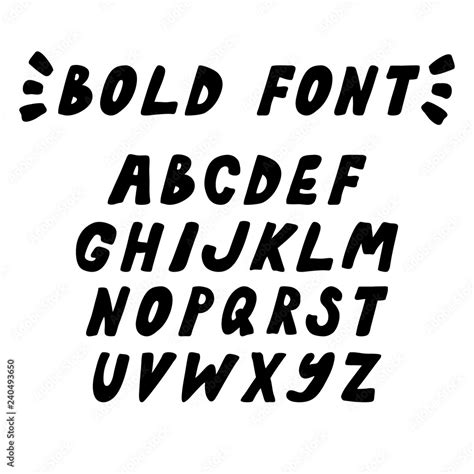 Hand Drawn Vector Trendy Bold Font Vector Capital Letters Alphabet