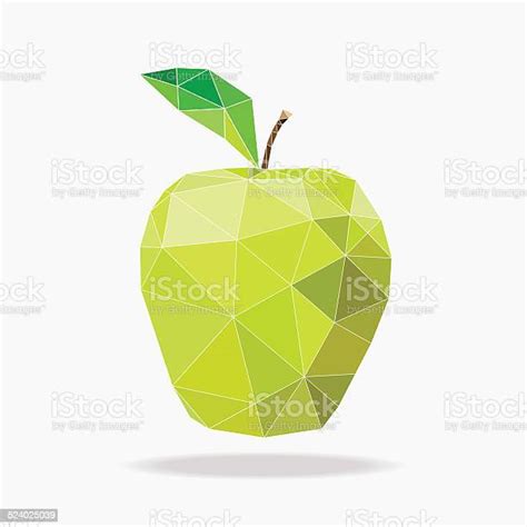 Green Apple Abstract Polygon Vector Illustrator Eps 10 Stock