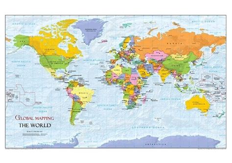 World Global Mapping Political Map A3 Stanfords