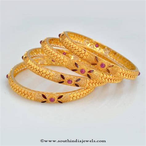 Gold Bangles Set From New Arun Jewellers South India Jewels