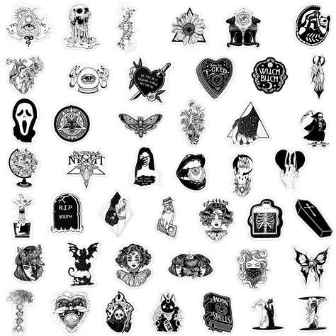 100 Pcs Cool Gothic Stickers For Adults Waterproof Punk Gothic Horror