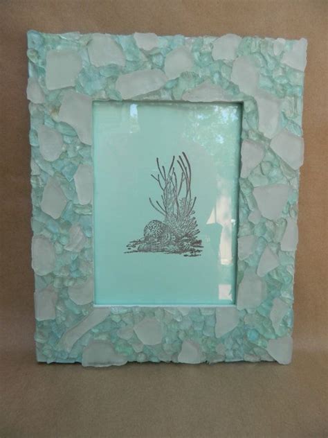 Watery Blues Sea Glass Picture Frame Etsy Glass Picture Frames Blue Sea Glass Glass Pictures