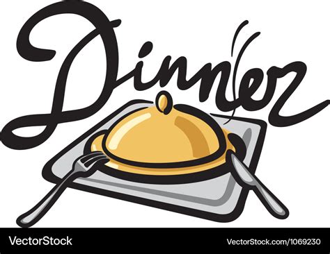 Dinner Sign Royalty Free Vector Image Vectorstock