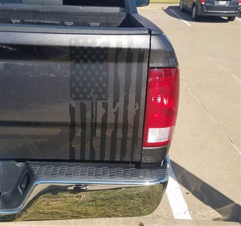 Vertical Distressed American Flag Tailgate Decal