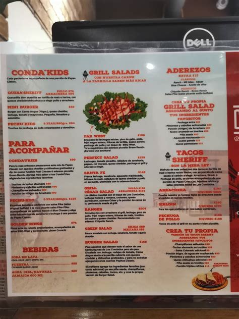 Carta Del Restaurante Operadora Los Condados Monterrey Ignacio L