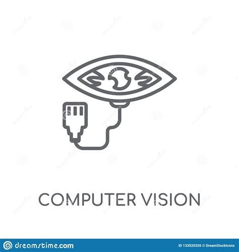 Computer Vision Linear Icon Modern Outline Computer Vision Logo Stock