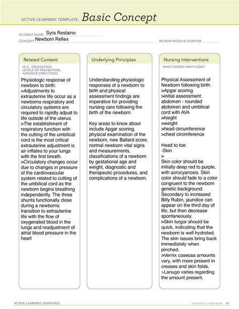 Nur 4410 Pediatrics Ati Templates Active Learning Templates