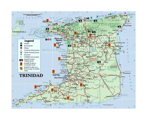 Подробная туристическая карта Тринидада с другими пометками Тринидад