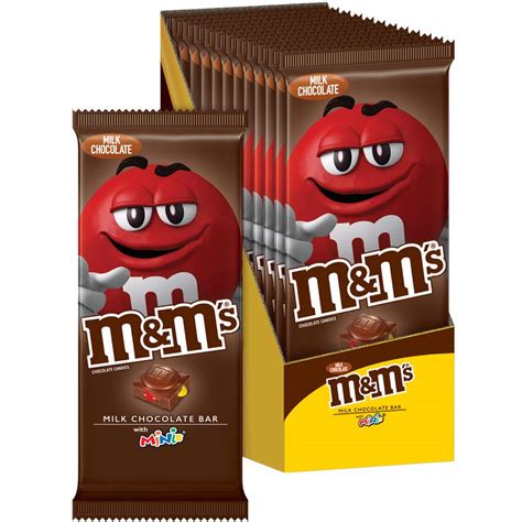 Mandms Minis Candy Milk Chocolate Bar Bulk Pack 4 Oz Bar Pack Of 12 Grocery