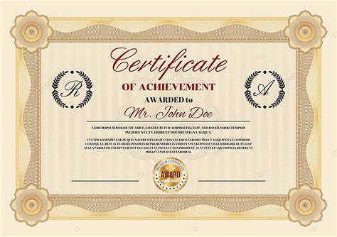 Certificado De Logro Y Plantilla De Vector De Diploma De Reconocimiento