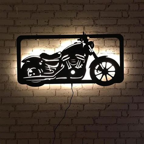 Illuminated Harley Davidson Wall Decorwall Arthome Decorharley