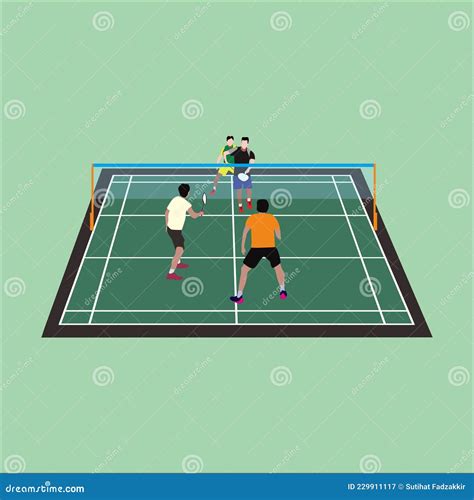 Badminton Stock Vector Illustration Of Fitness Doubles