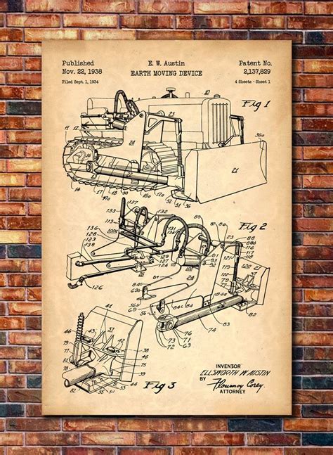 Bulldozer Patent Print Art 1938 Etsy Patent Prints Art Prints Patent