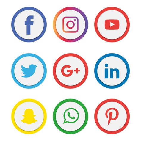 Set Social Media Vector Hd Png Images Social Media Icons Set Logo