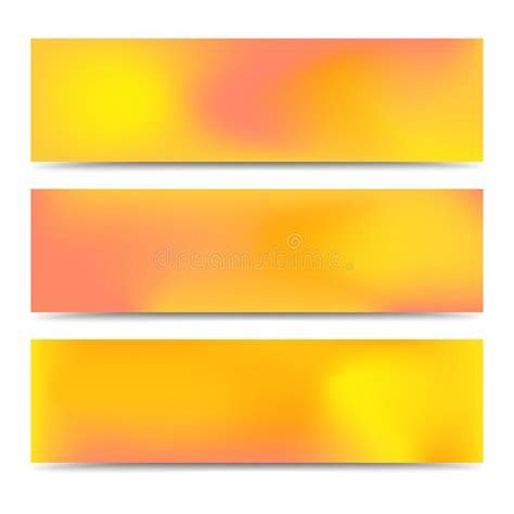 Smooth Abstract Blurred Gradient Blue Banners Set Stock Vector