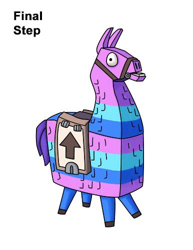 Begin by drawing the llama's head. How to Draw Loot Llama (Fortnite) with Step-by-Step Pictures