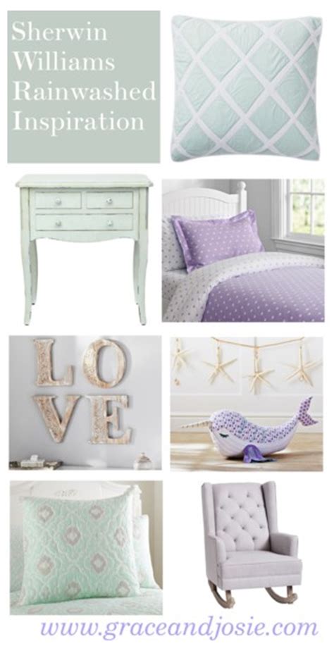 Beach house paint color ideas. Sherwin Williams Rainwashed: Little Girl's Room Inspiration | The Daily Diffuser Blend