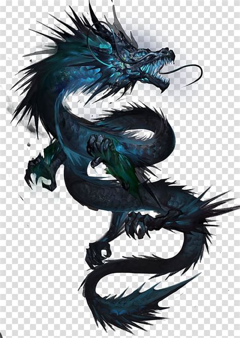 The dragon has long represented mystery and power in china. Blue dragon illustration, Tattoo Chinese dragon Japanese ...