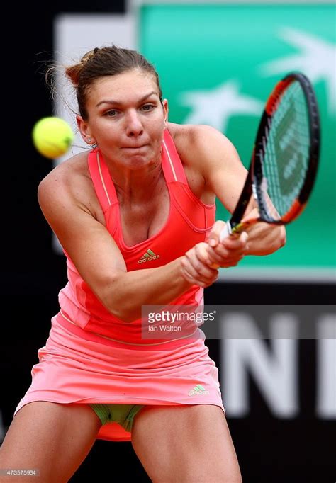 Simona Halep Of Romania In Action During Her Match Againstcarla Tennis Players Female