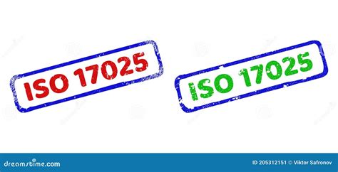 Iso 17025 Bicolor Rough Rectangle Seals With Grunged Surfaces Stock