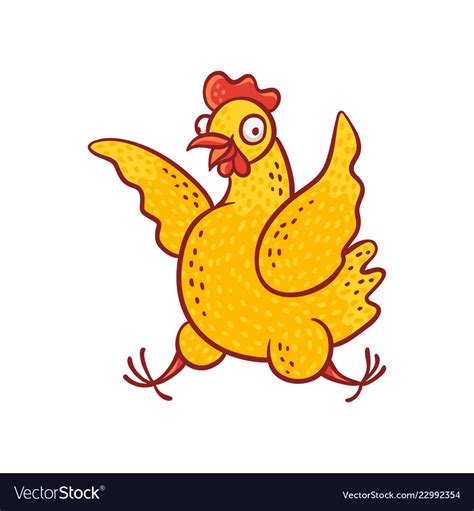 Funny Cartoon Chicken Royalty Free Vector Image
