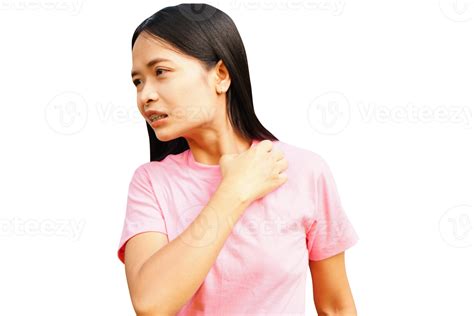 Asian Woman Having An Itchy Neck 20952510 Png