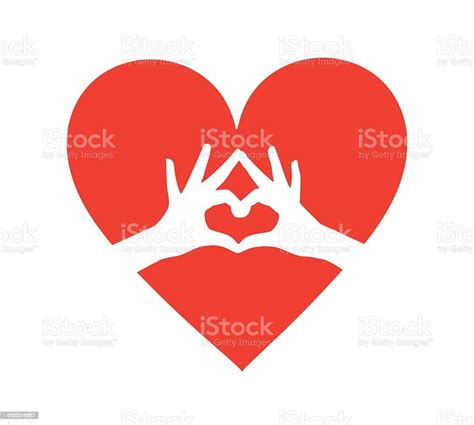 Heart With Heart Shaped Hands Inside Vector Stock Illustration