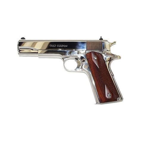 Colt Custom 1991a1 Government Model 45 Acp Bright Stainess 5 In Pistol