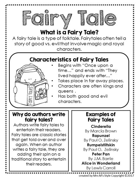 Fairy Tale Genre Anchor Chart Anchor Charts Authors Purpose Reading