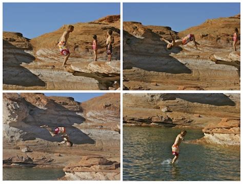 Swimming And Cliff Diving In Lake Powell Arizona