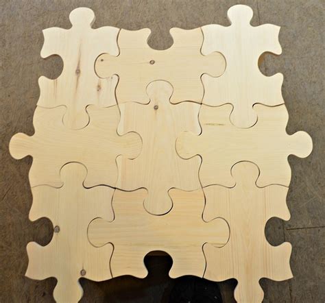 Solid Unfinished Wood Puzzle Piece Shaped Connection Etsy
