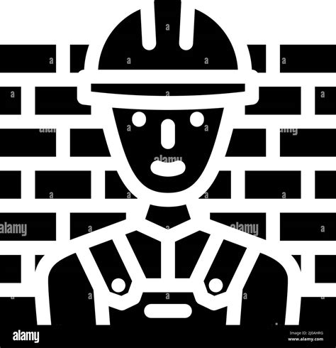 Worker Builder Glyph Icon Vector Illustration Stock Vector Image And Art