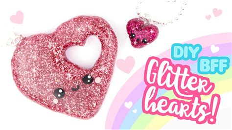 ♡bff Glitter Hearts Diy♡ Polymer Clay Diy Kawaii Friday Youtube