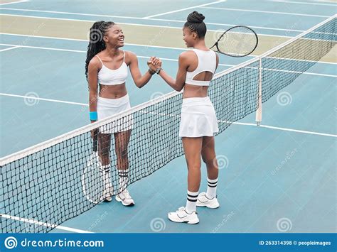 Professional Tennis Players Giving Each Other A Handshake African