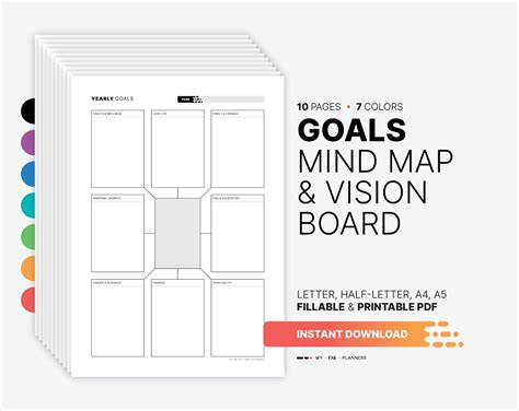 Action Planner Efficient Planning Vision Board Planner Yearly Goals