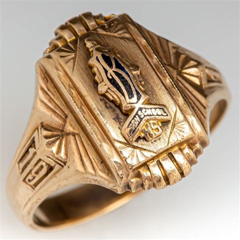 Vintage Jostens 1943 Class Ring Yellow Gold